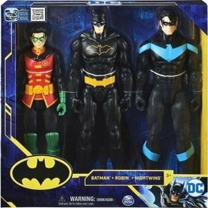 Batman 12" Action Figure- 3 SUPER HEROES Pack :Robin, Batman, Nightwing, Aged 3+
